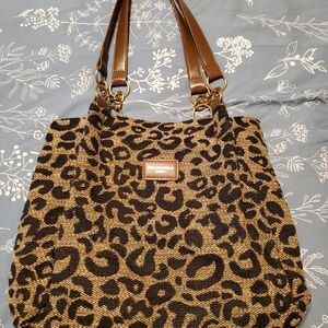 SHEIN Leopard Print Tote with Brown Handles